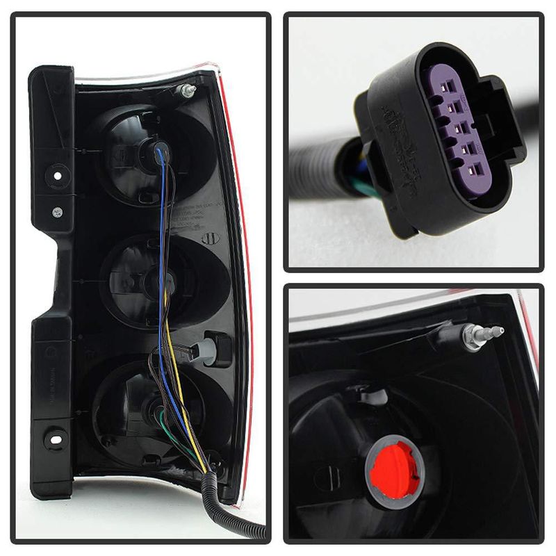 Luces traseras ACANII para GMC Yukon XL 2007-2014 negro ónix