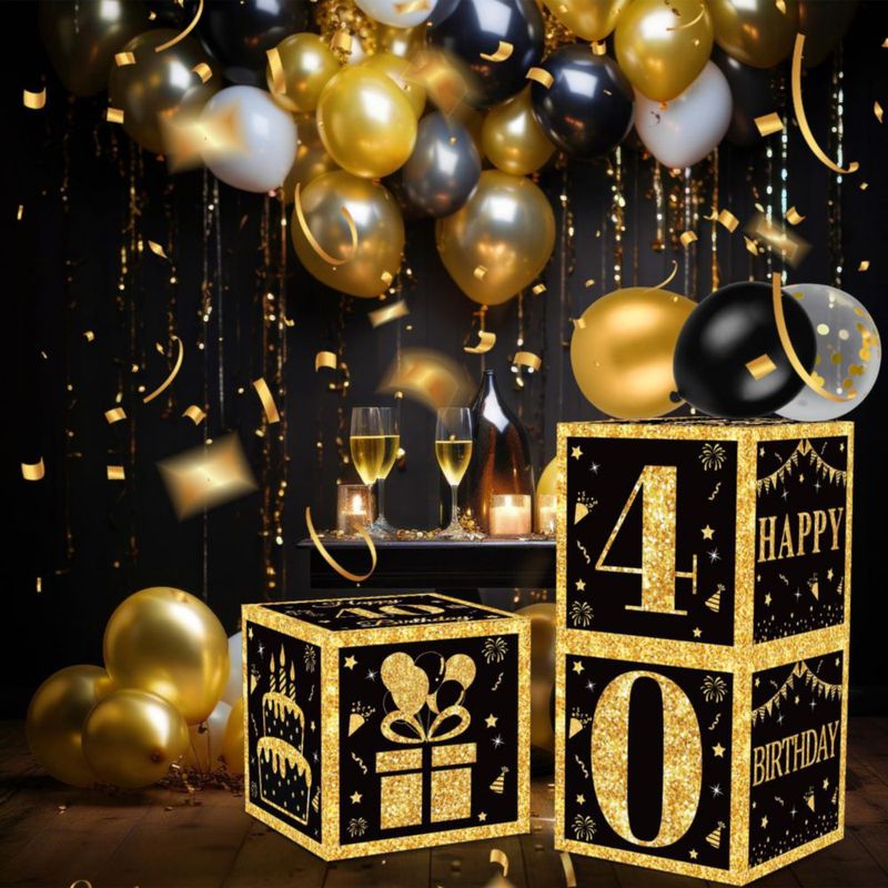 Decoración de Fiesta DataMoon 27 cm Caja de Cumpleaños 40