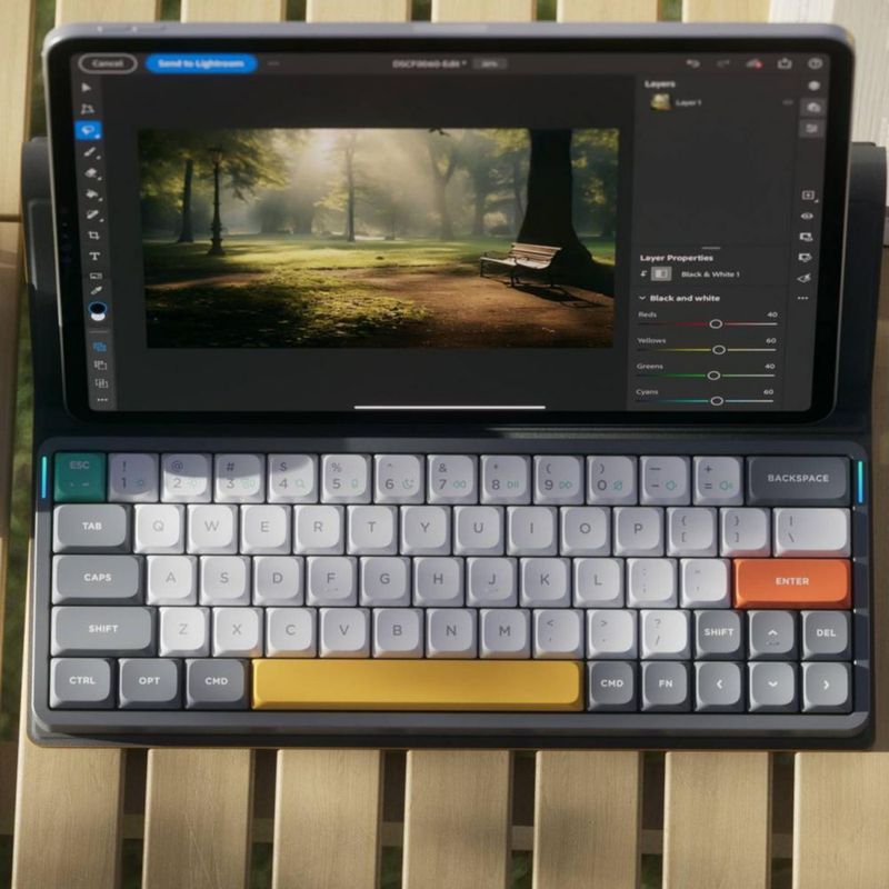 Teclado nuphy Air60 V2 inalámbrico 60 % con interruptores gris‑marrón