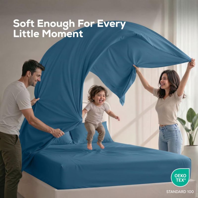 Juego de sábanas Utopia Bedding California King Azul Crepúsculo
