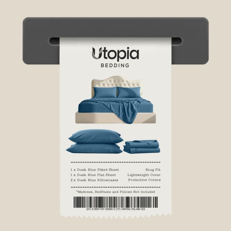 Juego de sábanas Utopia Bedding California King Azul Crepúsculo