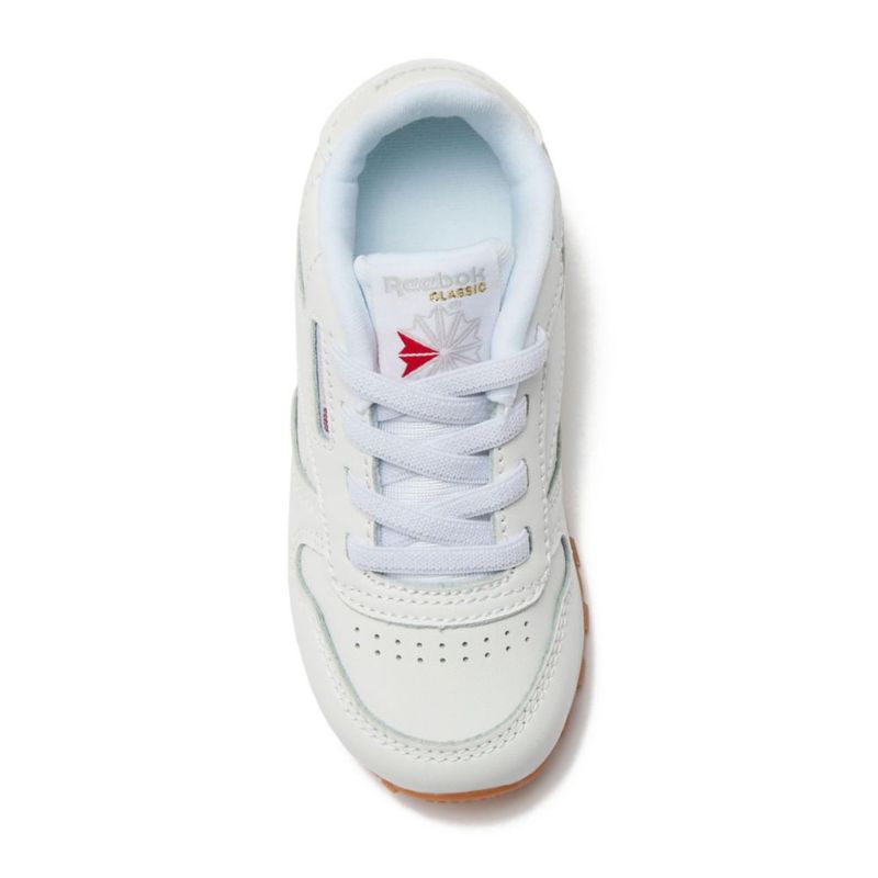 Zapatillas Reebok Classic Leather talla 10 para niños pequeños blanco/goma