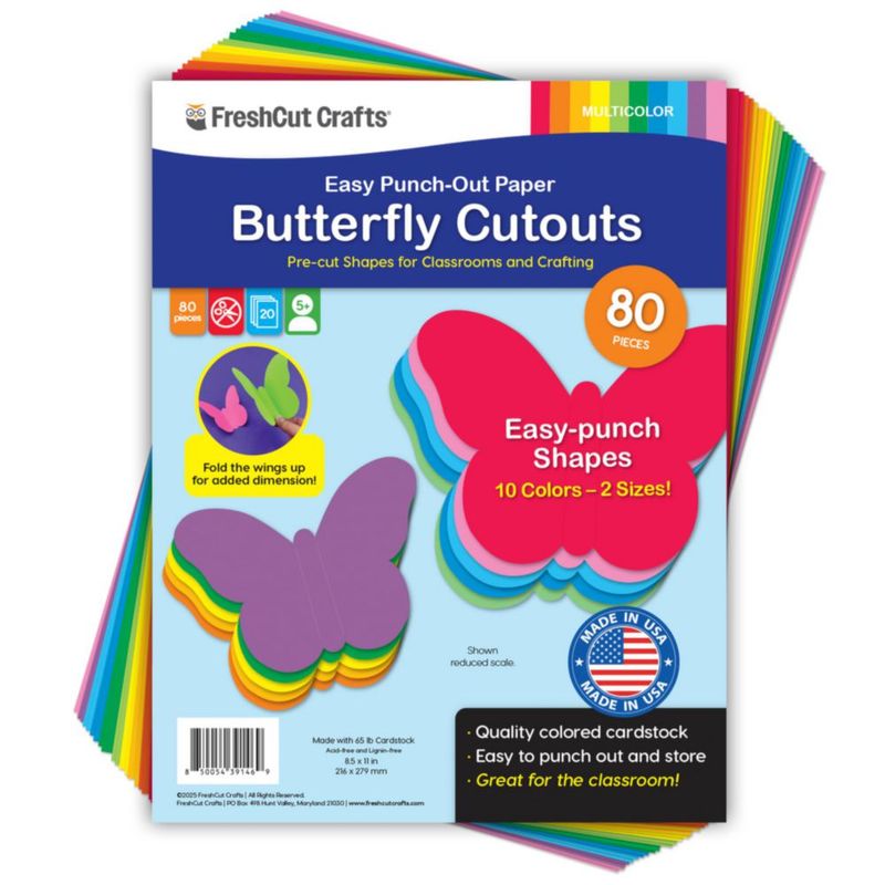 Recortes FreshCut Crafts 80 piezas multicolores brillantes