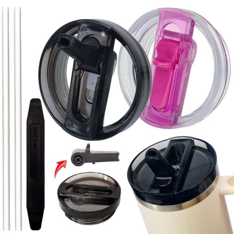 Tapa para vaso de 12 L HWHIEUAIK con sorbete plegable – Pack de 2