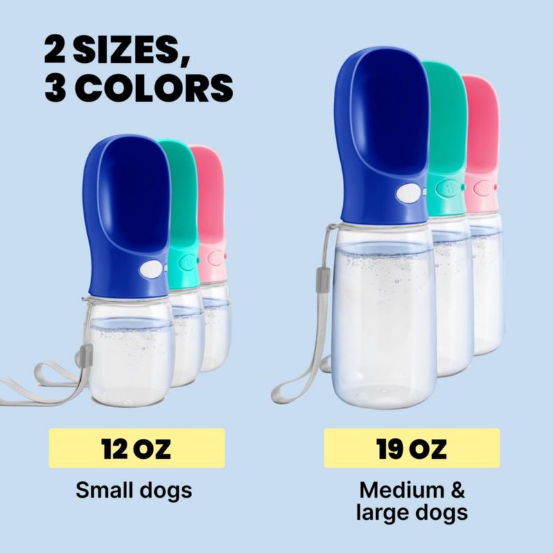 Botella de Agua para Perro MalsiPree 355 ml a prueba de fugas negra