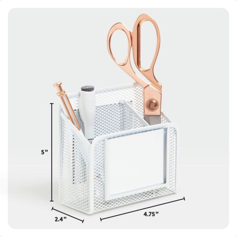 Copa para Casillero U Brands 13 cm x 6 cm Blanca con Espejo