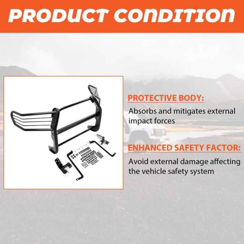 Protector frontal de acero negro Kojem para Toyota Tacoma 2016‑2022