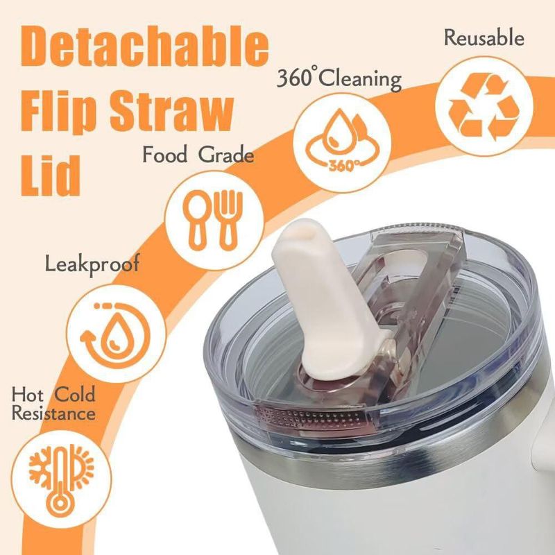 Tapa para vaso de 12 L HWHIEUAIK con pajilla plegable – Pack de 2