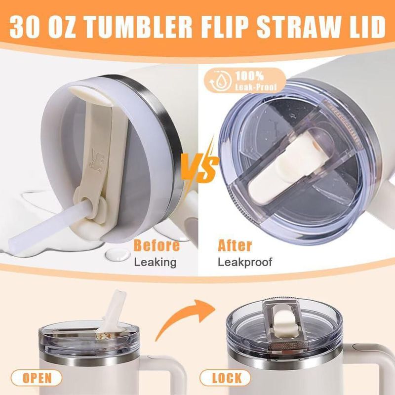 Tapa para vaso de 12 L HWHIEUAIK con pajilla plegable – Pack de 2