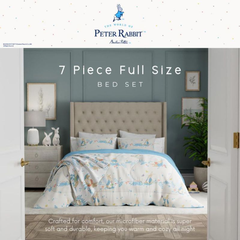 Juego de ropa de cama Franco Full 7 piezas de microfibra Peter Rabbit