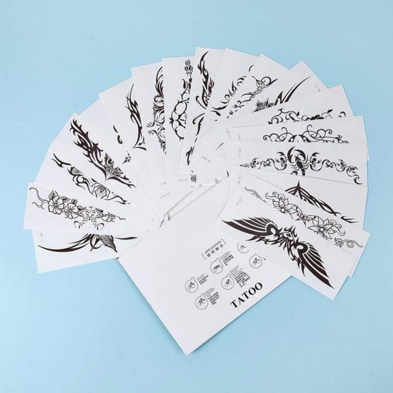 Set de tatuajes temporales ELANE 19 láminas para mujeres y hombres
