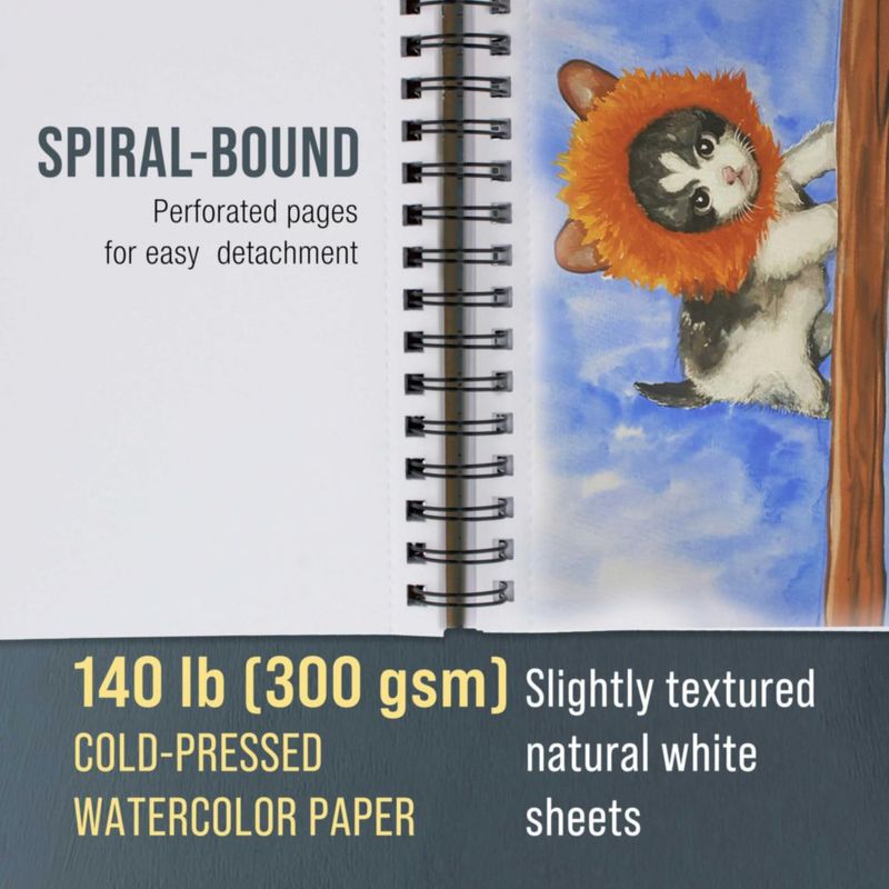 Pack de 3 blocs de papel de acuarela U.S. Art Supply 14 x 22 cm