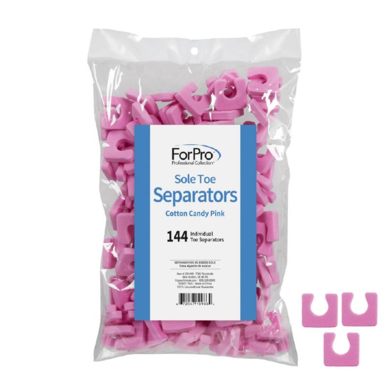 Separadores de dedos ForPro 25 cm rosa – 144 unidades