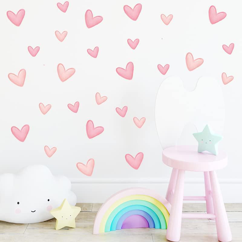 Pegatinas de pared Yotdmk 80 piezas Corazones rosas PVC