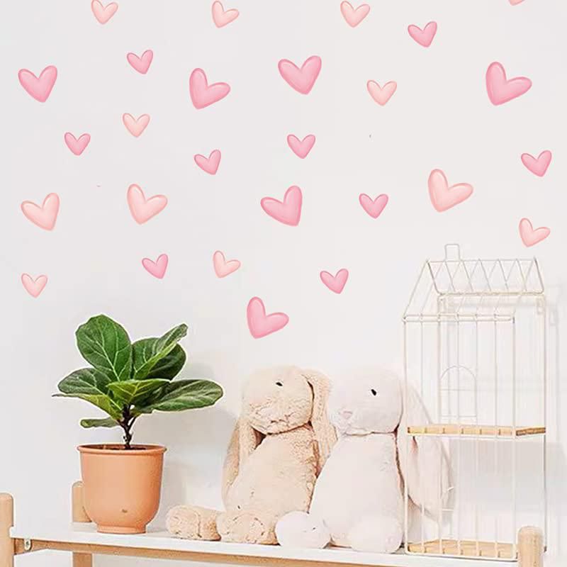 Pegatinas de pared Yotdmk 80 piezas Corazones rosas PVC