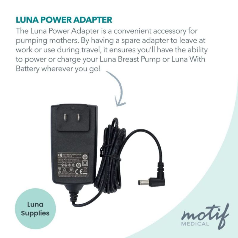 Adaptador de Corriente Motif Medical 12V Luna para Bomba de Lactancia