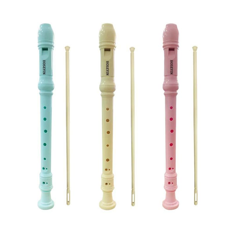 Flauta dulce HOSEYIN soprano de 8 agujeros tonalidad C estilo barroco rosa
