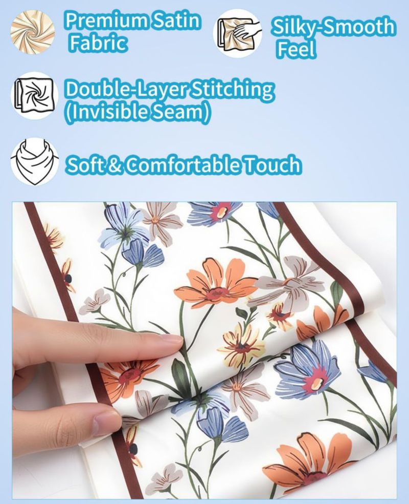 Pañuelo GoldenLife 147 cm Floral de aspecto sedoso y ligero