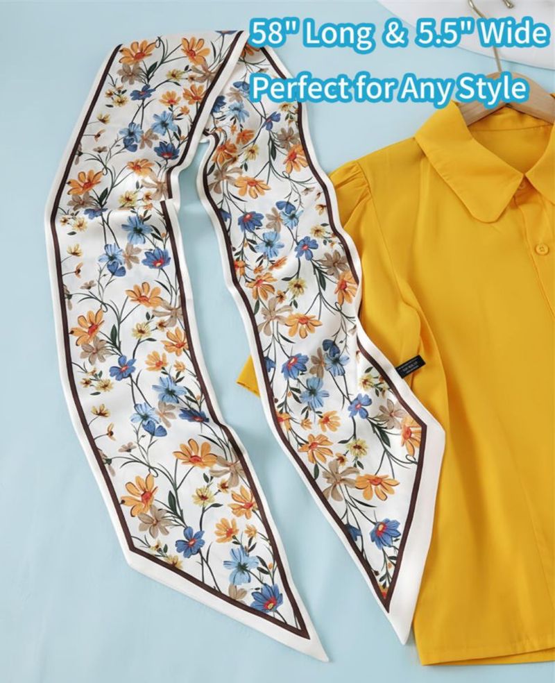 Pañuelo GoldenLife 147 cm Floral de aspecto sedoso y ligero