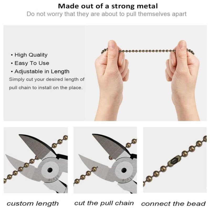 Cadena de tracción para ventilador Aoprofree 30 cm bronce paquete de 2