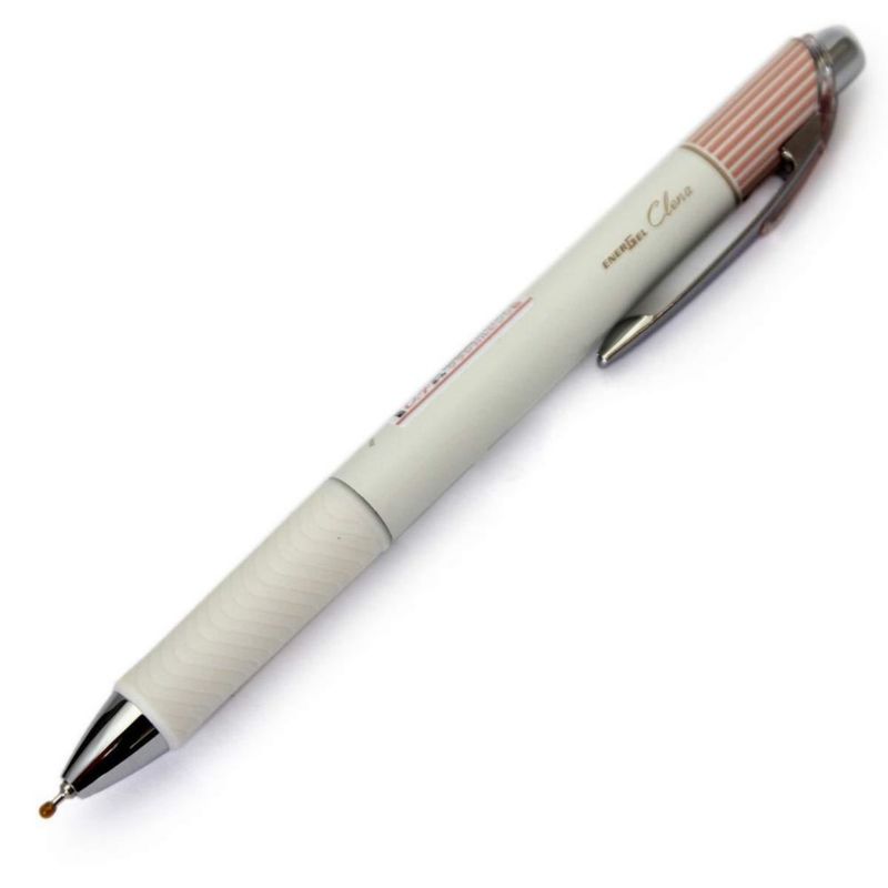 Bolígrafo de gel Pentel EnerGel Clena 04 mm negro rosa