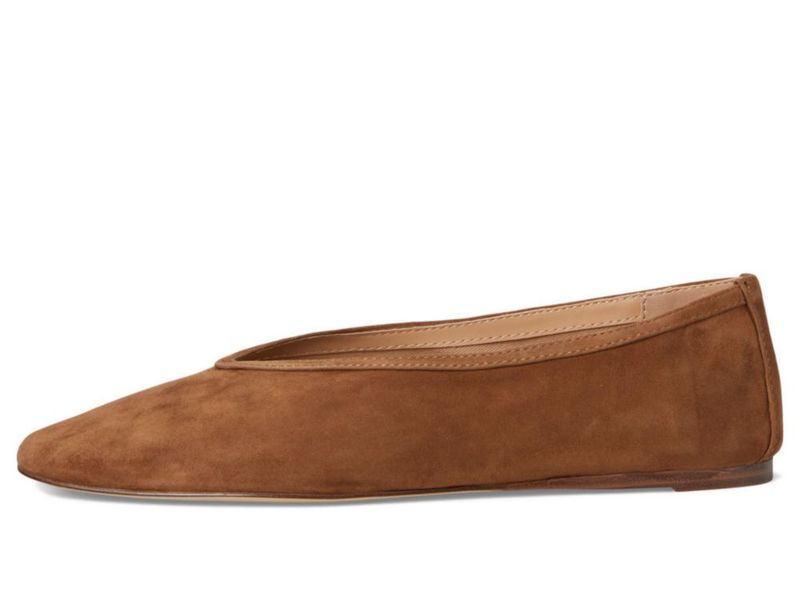 Zapato plano ballet Steve Madden Leni en gamuza castaña talla 10