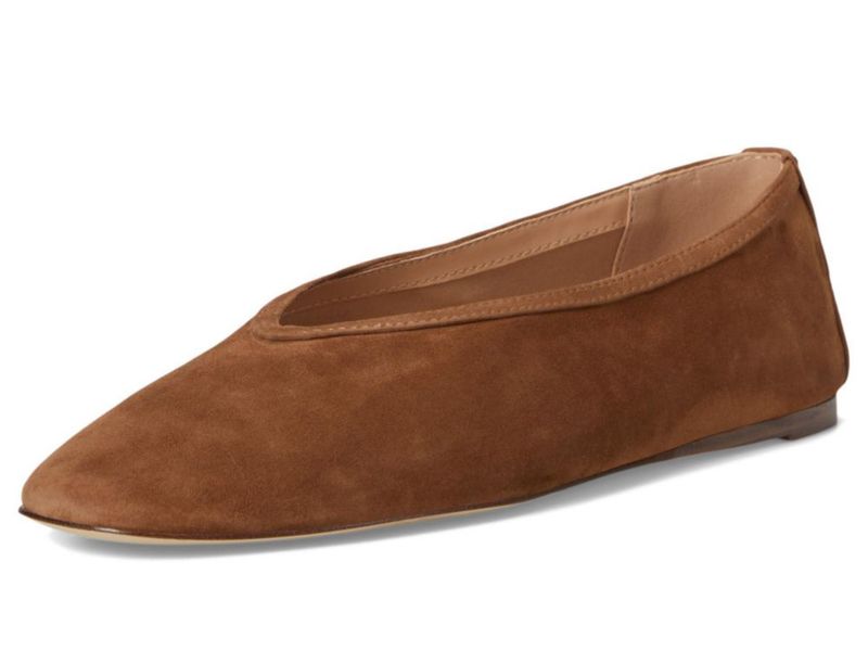 Zapato plano ballet Steve Madden Leni en gamuza castaña talla 10