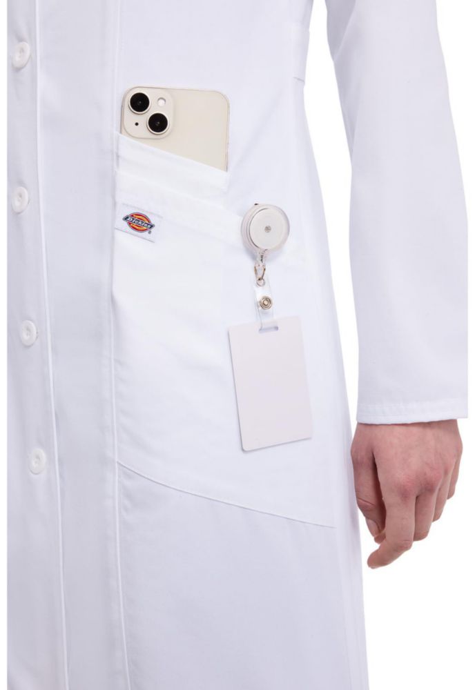 Bata de Laboratorio Femenina Dickies 94 cm Entallada Blanca XS