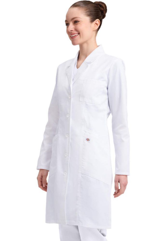 Bata de Laboratorio Femenina Dickies 94 cm Entallada Blanca XS