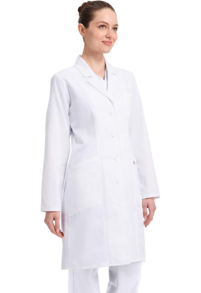 Bata de Laboratorio Femenina Dickies 94 cm Entallada Blanca XS