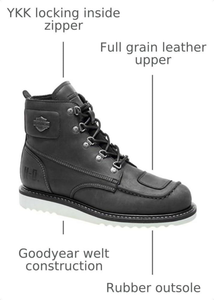 Bota para hombre Harley‑Davidson Hagerman 7.5 Cuero Negro
