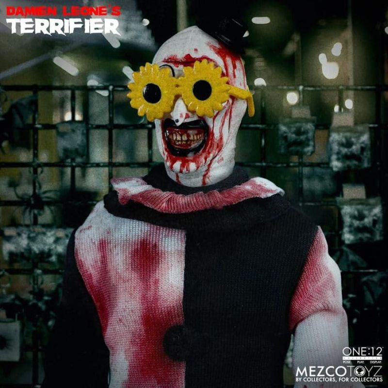 Figura de colección Mezco Terrifier Art the Clown 15 cm