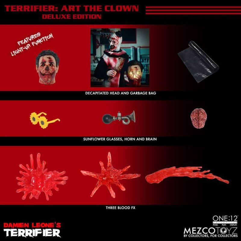 Figura de colección Mezco Terrifier Art the Clown 15 cm