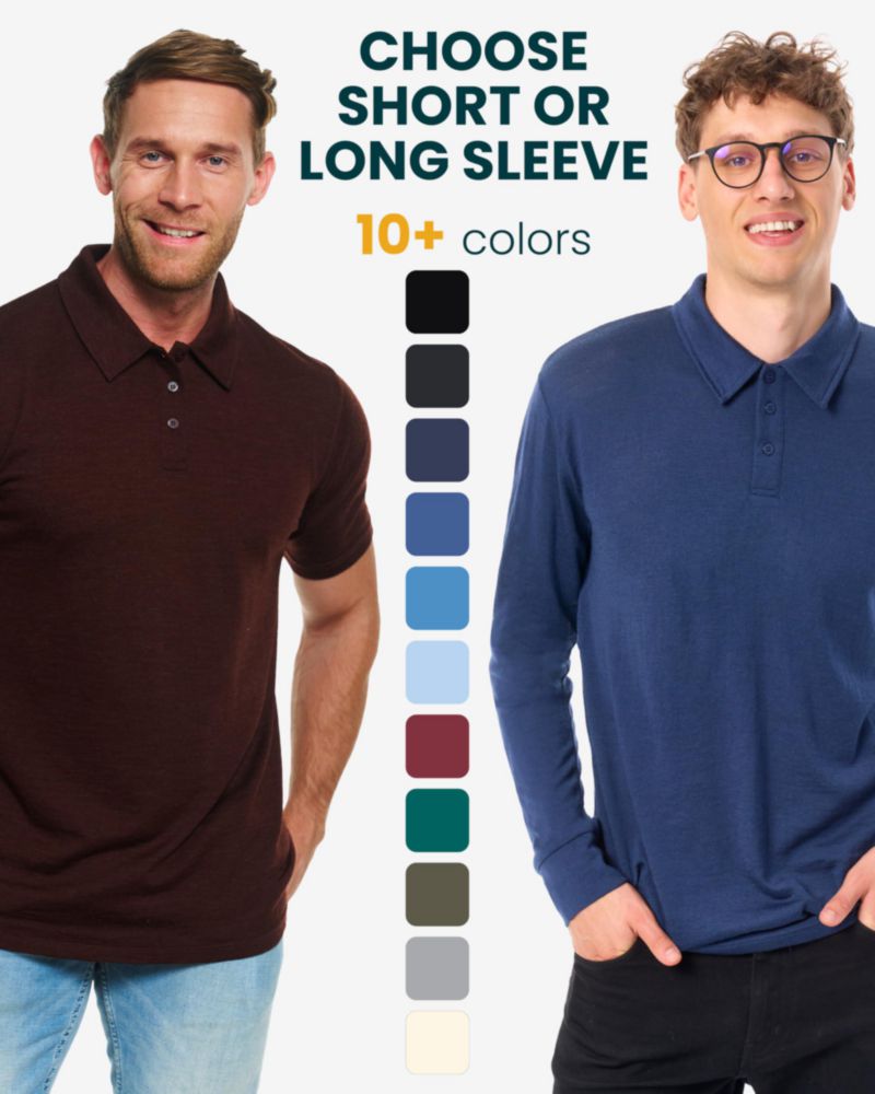 Polo Merino.tech talla grande gris carbón 180 g/m²