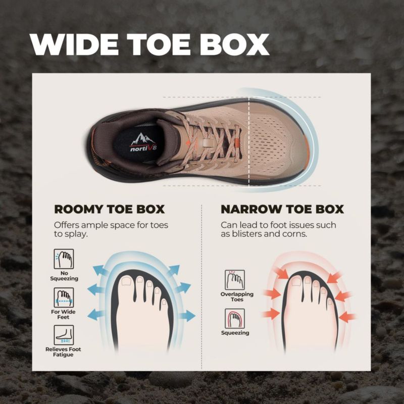 Zapatillas de trail running NORTIV 8 255 cm Marrón con puntera ancha