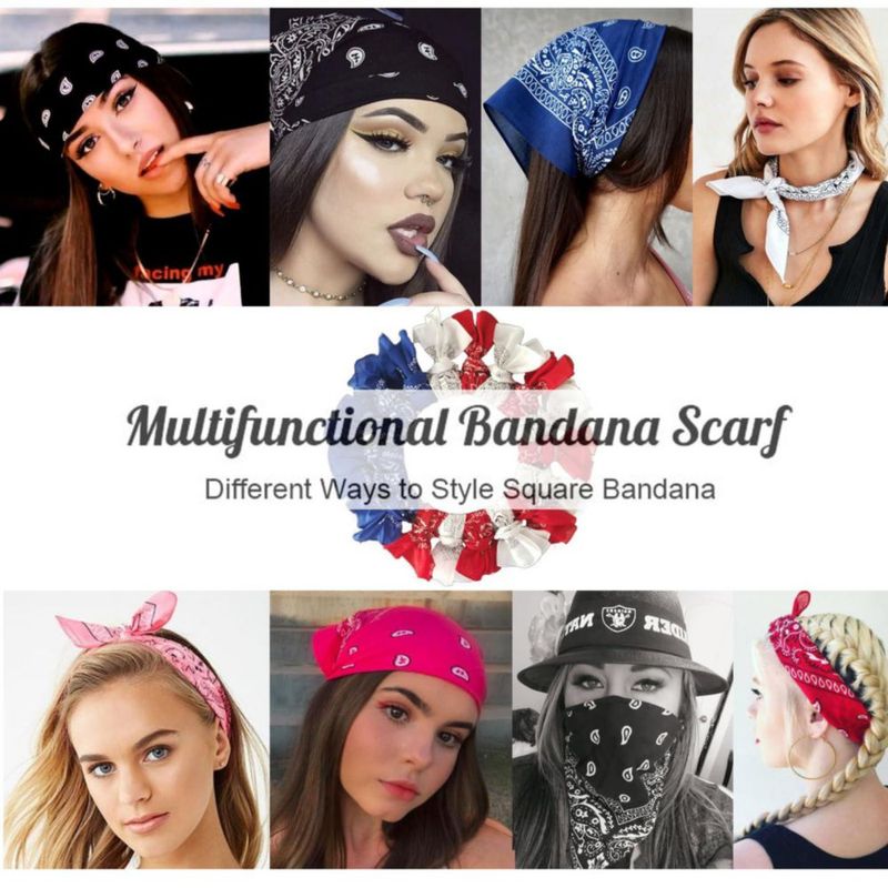 Bandanas Dorilin Pack de 2 - 56 cm - Algodón con Estampado Paisley - Rosa