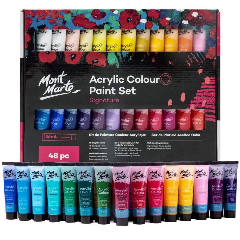 Set de Pintura Acrílica Mont Marte 48 piezas x 36 ml