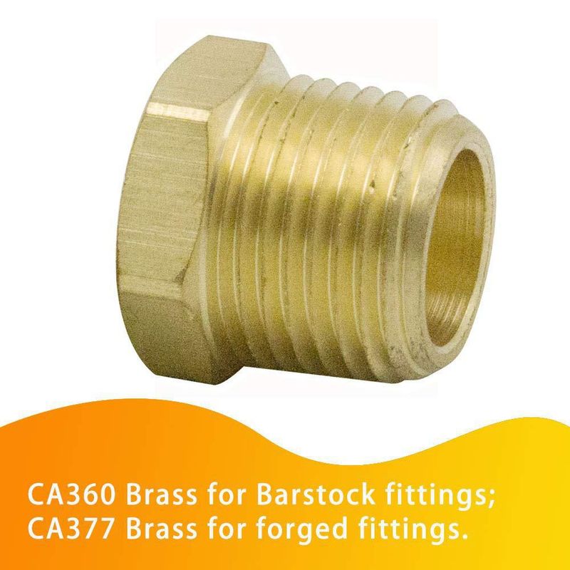 Acople de tubería Legines 3/8"-1/4" NPT de latón hexagonal