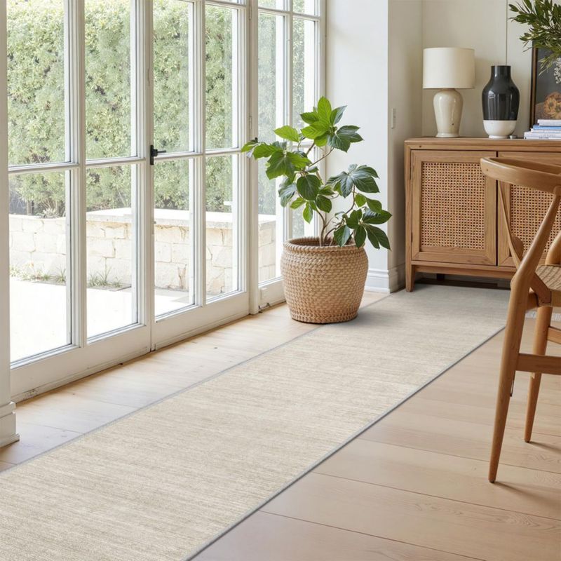 Alfombra Corredor Valenrug 122 cm Lavable Antideslizante Beige