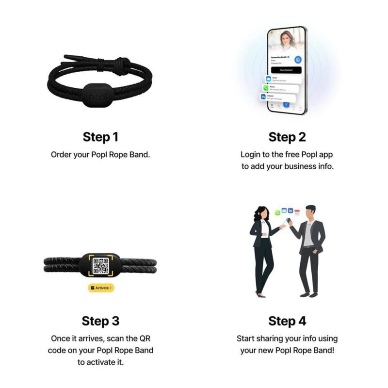 Pulsera NFC Popl Blanca - Captura de Información de Contacto y Leads