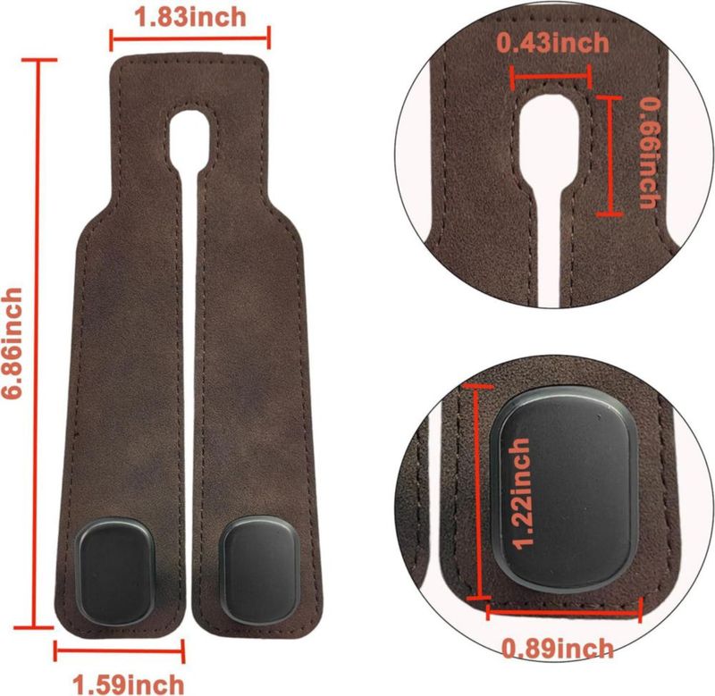 Juego de 4 ganchos para reposacabezas de coche Amelity color marrón