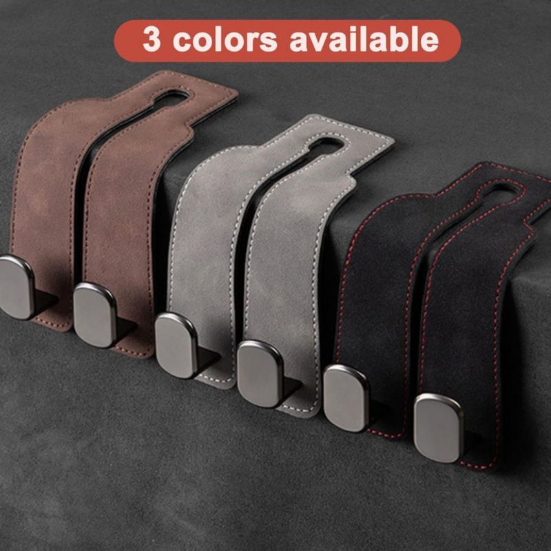 Juego de 4 ganchos para reposacabezas de coche Amelity color marrón