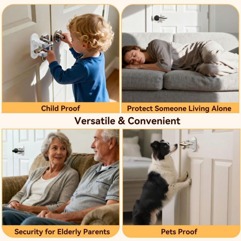 Cerradura para Manija de Puerta WILZEIMY – Pack de 3 en Blanco – Seguridad Infantil