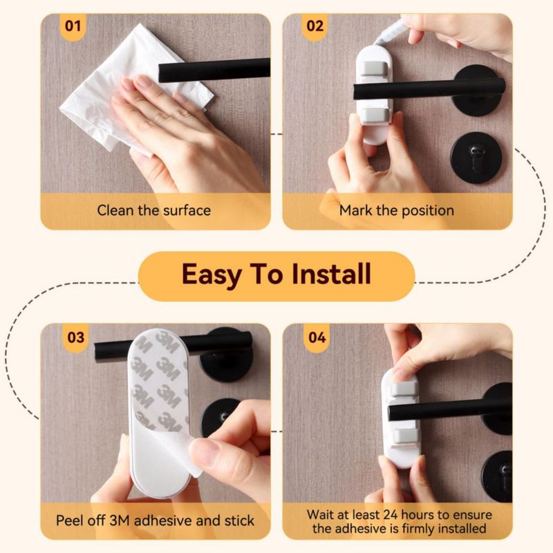 Cerradura para Manija de Puerta WILZEIMY – Pack de 3 en Blanco – Seguridad Infantil