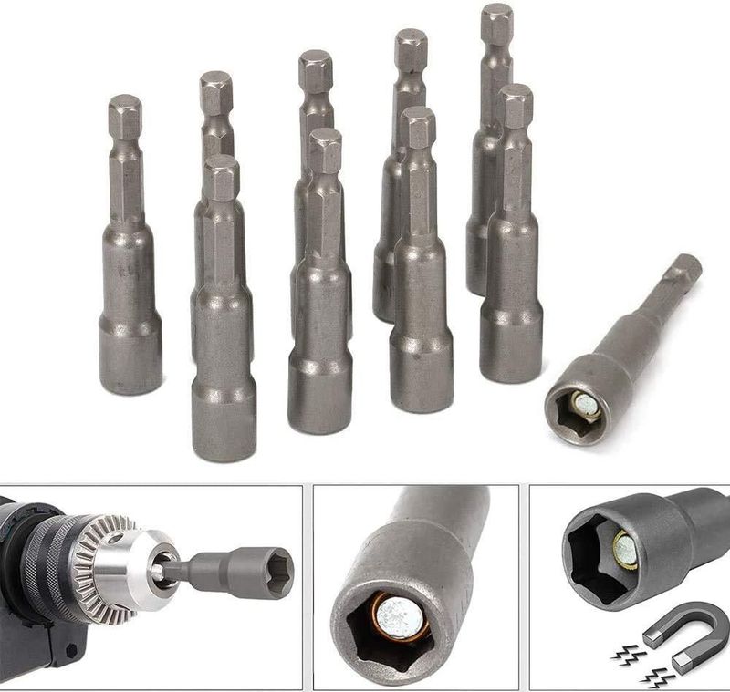 Juego de Destornilladores de Tuercas Bestgle 10 piezas 1/4" Cambio rápido