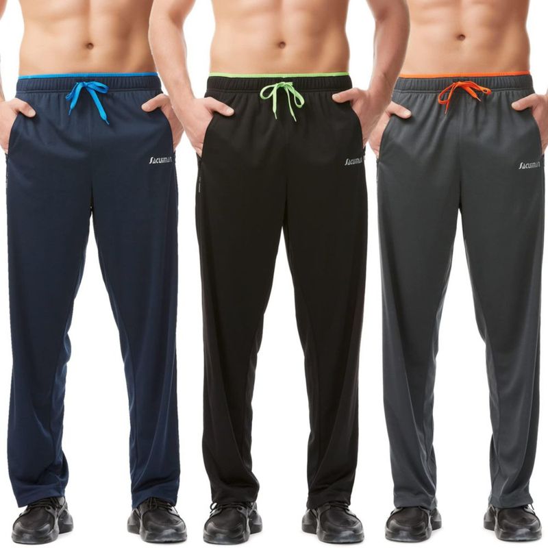Pantalones de chándal SACUIMAN pack de 3 con bolsillos con cremallera - Talla L