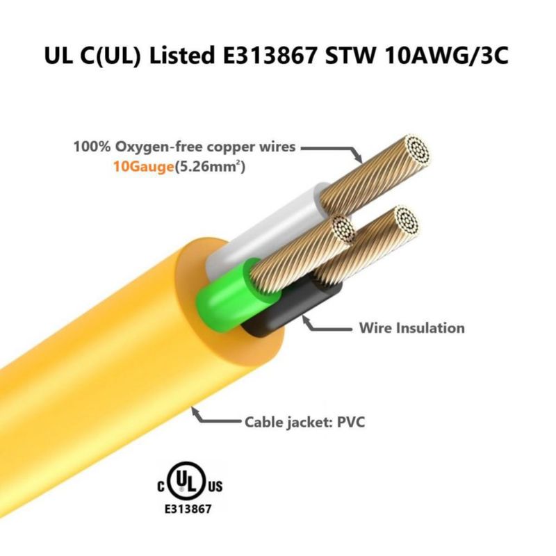 Cable de alimentación ADCAUDX 30A a 110V 1 pie (30 cm) L5-30R/5-15P