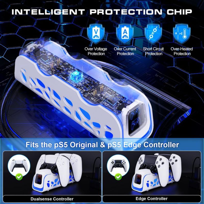 Cargador para controlador heclynis PS5 RGB con 6 modos