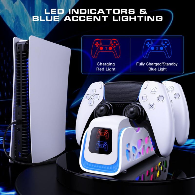 Cargador para controlador heclynis PS5 RGB con 6 modos