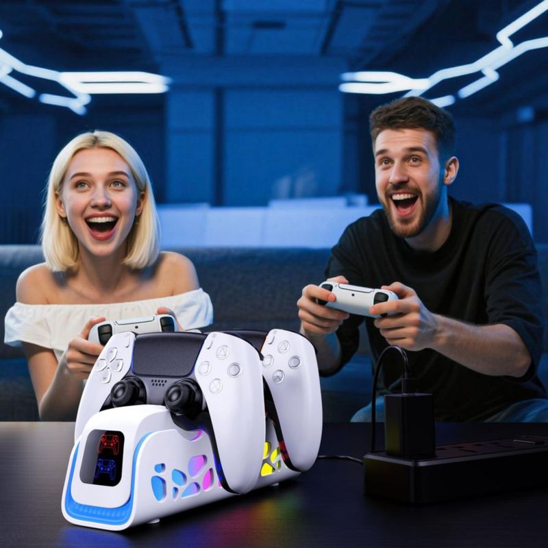 Cargador para controlador heclynis PS5 RGB con 6 modos